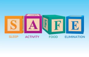 Children's play blocks that spell "SAFE"