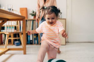 Happy toddler playing